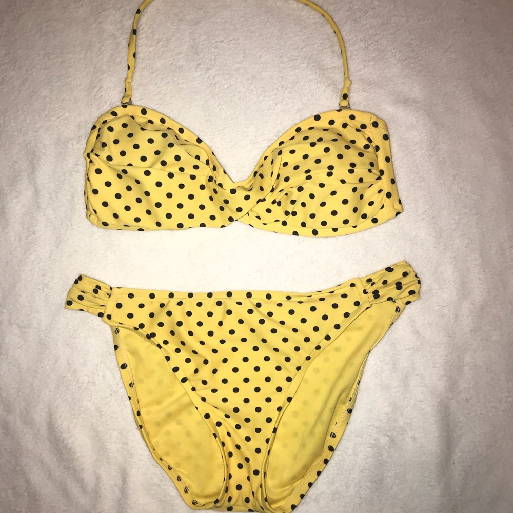 Mossimo Yellow polka dot swimwear